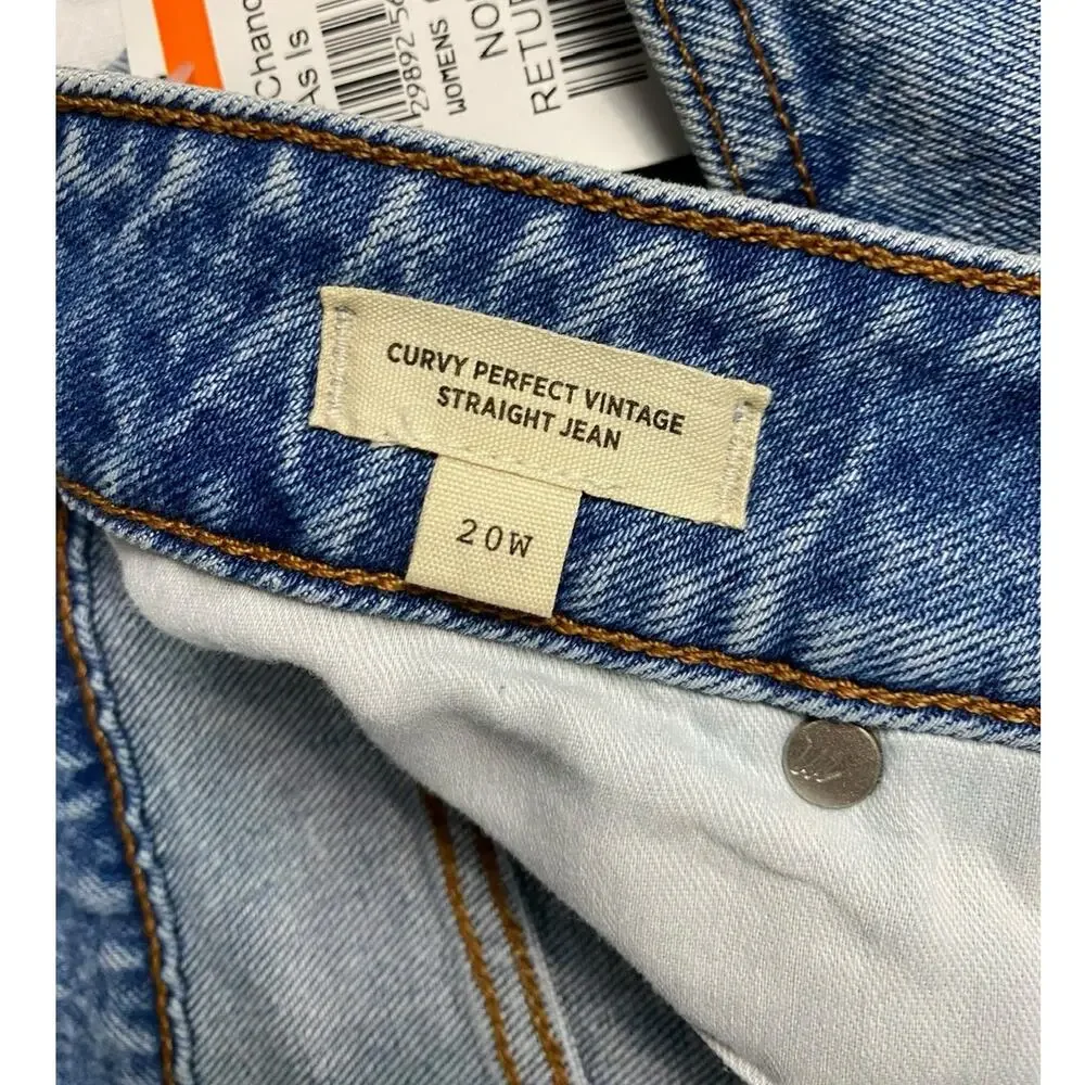 Madewell Curvy Perfect Vintage Straight Jeans, ripped knee | Plus 20W NEW NG864 - Picture 6 of 6